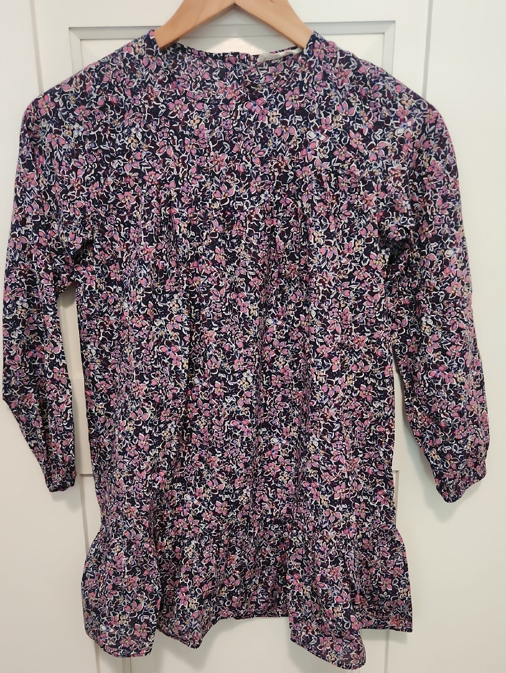 Mango Floral Kids Dress with Navy, Pink and Cream